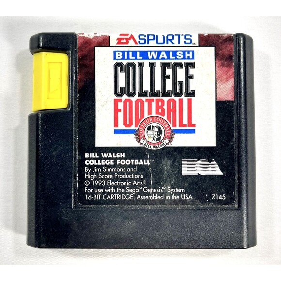 Bill Walsh College Football Sega Genesis EA Sports 1993 Cartridge Only Tested - Picture 1 of 6
